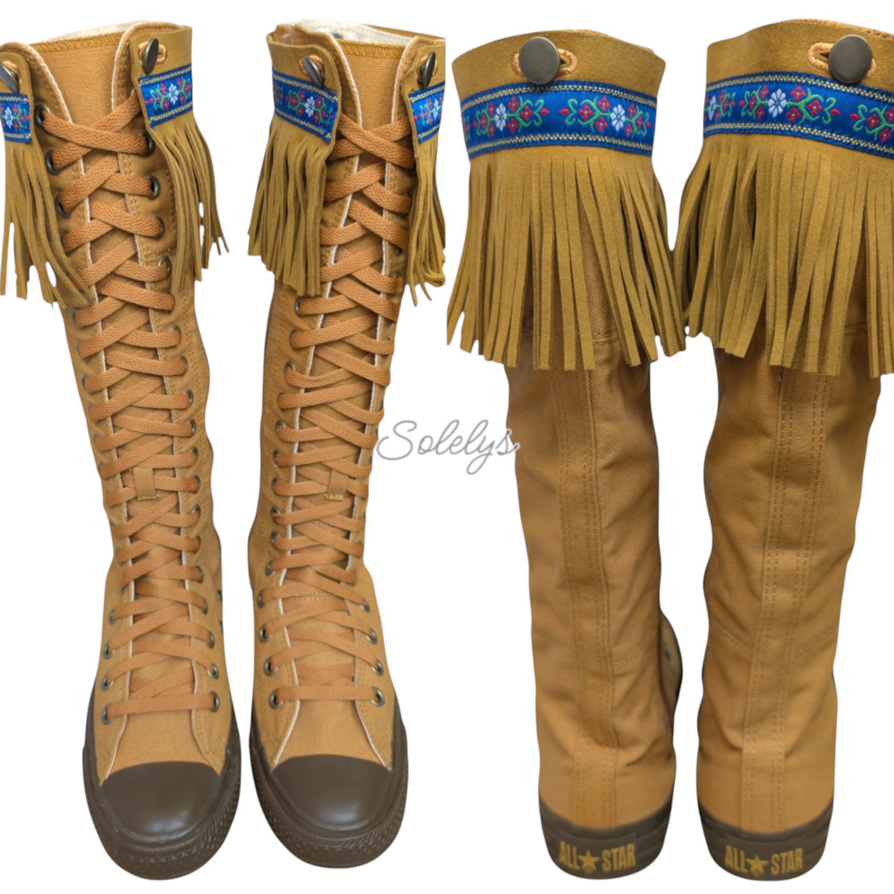 Converse Japan 2009 XXHI Fringe Knee High Canvas Sneaker Boot RARE Womens 7.5